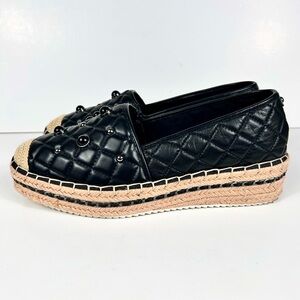 Karl Lagerfeld leather espadrilles, 11, NEW, platform, Elevated Streetwear